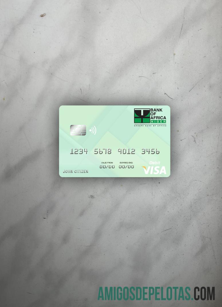 Cartão de débito Visa do Níger Bank Of Africa Photolook Front baixar para verificação